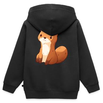 Cute Mongoose - Kids Premium Organic Zip-up Hoodie - black - Back - AI Model Kid Male (0cm)