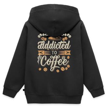 Kaffeesüchtig: Ein Hauch von Koffein - Kinder Premium Organic Zip Hoodie - Schwarz - Hinten - AI Model Kid Male (0cm)