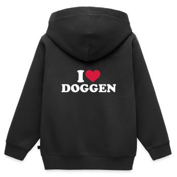 Dogge - Kinder Premium Organic Zip Hoodie - Schwarz - Hinten - AI Model Kid Male (0cm)