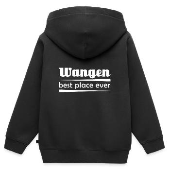 Wangen - Stadt best place ever - Kinder Premium Organic Zip Hoodie - Schwarz - Hinten - AI Model Kid Male (0cm)