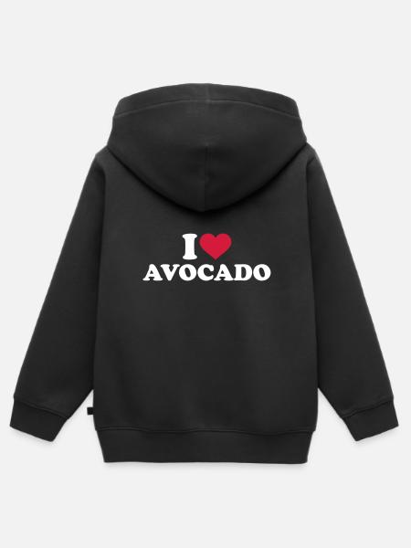 avocat - Premium børne zip-hættetrøje økologisk - sort