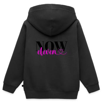 Elfter Geburtstag 11 Mädchen Eleven Herz Elf Jahre - Kinder Premium Organic Zip Hoodie - Schwarz - Hinten - AI Model Kid Male (0cm)