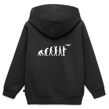 Drohne - Kinder Premium Organic Zip Hoodie - Schwarz - Hinten - AI Model Kid Male (0cm)