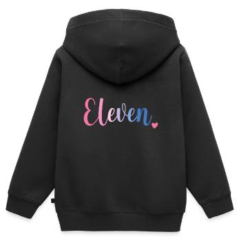 Elfter Geburtstag 11 Mädchen Eleven Herz Elf Jahre - Kinder Premium Organic Zip Hoodie - Schwarz - Hinten - AI Model Kid Male (0cm)