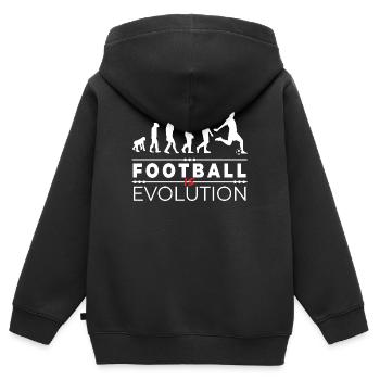 Football is evolution - Message Humor Parodie - Kids Premium Organic Zip-up Hoodie - black - Back - AI Model Kid Male (0cm)
