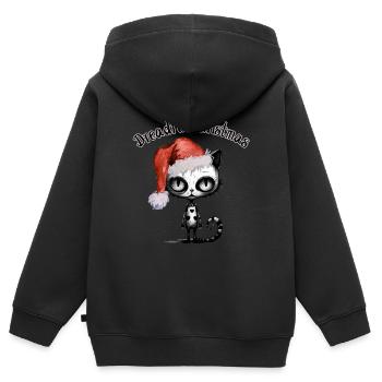 Dreadful Christmas Grummelige Katze - Kinder Premium Organic Zip Hoodie - Schwarz - Hinten - AI Model Kid Male (0cm)