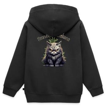 Dreadful Christmas Wütende Grummelige Katze - Kinder Premium Organic Zip Hoodie - Schwarz - Hinten - AI Model Kid Male (0cm)