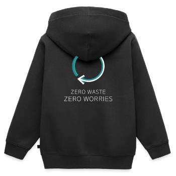 Zero Waste Design for the Environmentally Conscious - Kids Premium Organic Zip-up Hoodie - black - Back - AI Model Kid Male (0cm)