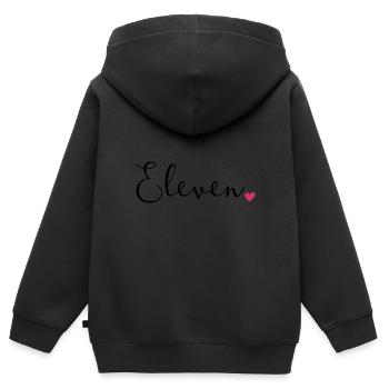 Elfter Geburtstag 11 Mädchen Eleven Herz Elf Jahre - Kinder Premium Organic Zip Hoodie - Schwarz - Hinten - AI Model Kid Male (0cm)