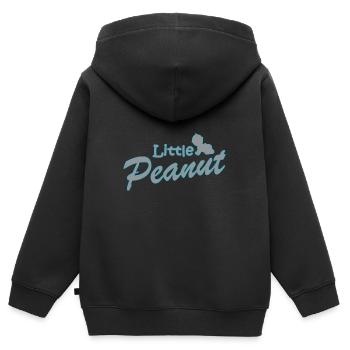 Petite Cacahuète. Nouveau bébé! * BESTSELLER * Choix de couleurs - Sweat Premium à capuche zippé enfant bio - noir - Dos - AI Model Kid Male (0cm)