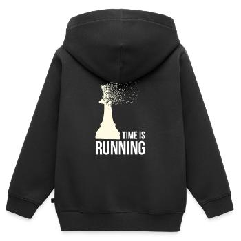 Schach Time is Running Zersteuben Dispersion Roi - Sweat Premium à capuche zippé enfant bio - noir - Dos - AI Model Kid Male (0cm)