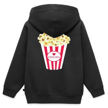Popcorn - Kids Premium Organic Zip-up Hoodie - black - Back - AI Model Kid Male (0cm)