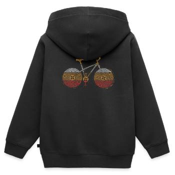Pignon de vélo rétro - Sweat Premium à capuche zippé enfant bio - noir - Dos - AI Model Kid Male (0cm)