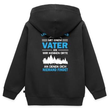 Vater, werdender Papa, Vater Geburt Geschenk - Kinder Premium Organic Zip Hoodie - Schwarz - Hinten - AI Model Kid Male (0cm)
