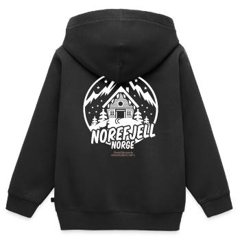 Norefjell Norwegen Ski Resort Design - Kinder Premium Organic Zip Hoodie - Schwarz - Hinten - AI Model Kid Male (0cm)