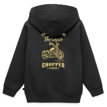 Motorrad Chopper - Kinder Premium Organic Zip Hoodie - Schwarz - Hinten - AI Model Kid Male (0cm)