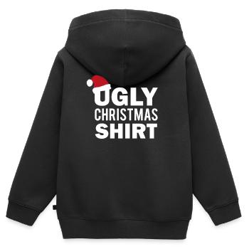 Ugly Christmas - Kinder Premium Organic Zip Hoodie - Schwarz - Hinten - AI Model Kid Male (0cm)