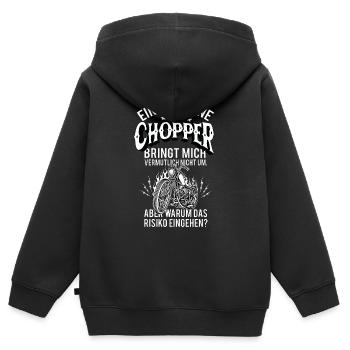 Chopper Motorrad Gang - Kinder Premium Organic Zip Hoodie - Schwarz - Hinten - AI Model Kid Male (0cm)