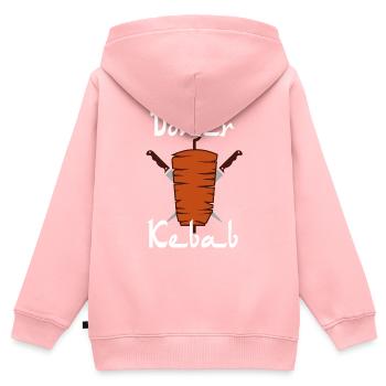 Doner kebab - Sweat Premium à capuche zippé enfant bio - rose - Dos - AI Model Kid Female (0cm)