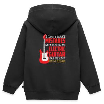 Elektrische Gitarre - Kinder Premium Organic Zip Hoodie - Schwarz - Hinten - AI Model Kid Male (0cm)