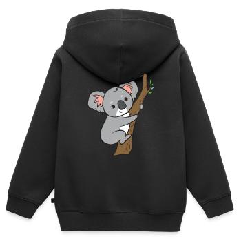 Koala - auf Baum - Kinder Premium Organic Zip Hoodie - Schwarz - Hinten - AI Model Kid Male (0cm)