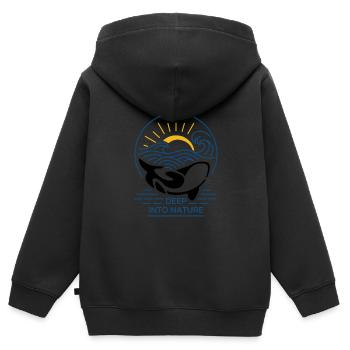 Tief in der Natur - Kinder Premium Organic Zip Hoodie - Schwarz - Hinten - AI Model Kid Male (0cm)