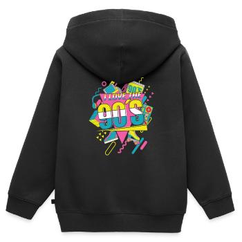 90er Jahre Ich liebe die 90er - Kinder Premium Organic Zip Hoodie - Schwarz - Hinten - AI Model Kid Male (0cm)