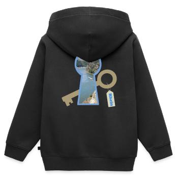 schlüsselloch rhein - Kinder Premium Organic Zip Hoodie - Schwarz - Hinten - AI Model Kid Male (0cm)
