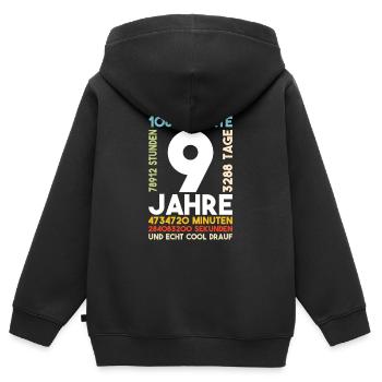 9. Geburtstag Neun Jahre Cool Drauf Geschenk Shirt - Kinder Premium Organic Zip Hoodie - Schwarz - Hinten - AI Model Kid Male (0cm)