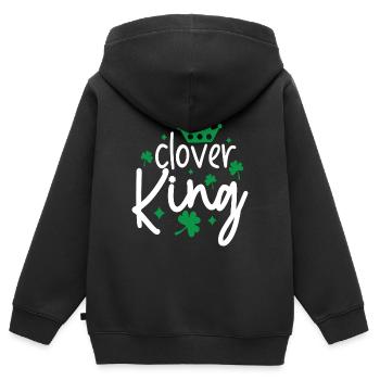 St. Patrick`s Day - Kleeblatt König - clover king - Kinder Premium Organic Zip Hoodie - Schwarz - Hinten - AI Model Kid Male (0cm)