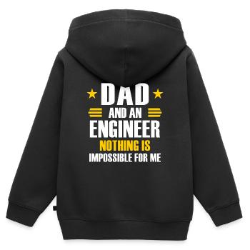 I'm a dad and a engineer nothing is impossible - Kinder Premium Organic Zip Hoodie - Schwarz - Hinten - AI Model Kid Male (0cm)