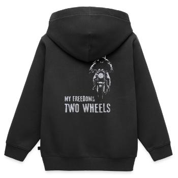 Motorrad - Kinder Premium Organic Zip Hoodie - Schwarz - Hinten - AI Model Kid Male (0cm)
