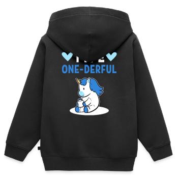 Diabetiker Insulin Typ 1 - Kinder Premium Organic Zip Hoodie - Schwarz - Hinten - AI Model Kid Male (0cm)