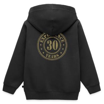 30 Jahre Erfahrung - Kinder Premium Organic Zip Hoodie - Schwarz - Hinten - AI Model Kid Male (0cm)