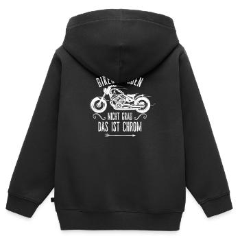 Biker Werden Nicht Grau Das Ist Chrom Motorrad - Kinder Premium Organic Zip Hoodie - Schwarz - Hinten - AI Model Kid Male (0cm)
