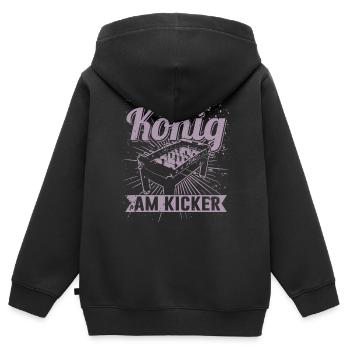 König am Kicker Herren T-Shirt für Kicker Spieler - Kinder Premium Organic Zip Hoodie - Schwarz - Hinten - AI Model Kid Male (0cm)