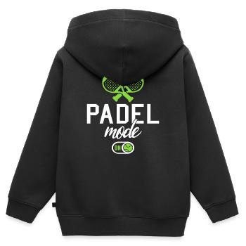 Padel Mode On Padel Tennis Padel Player - Kids Premium Organic Zip-up Hoodie - black - Back - AI Model Kid Male (0cm)