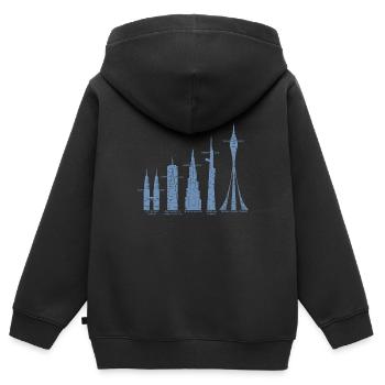 die 7 größten Gebäude der Welt - Kinder Premium Organic Zip Hoodie - Schwarz - Hinten - AI Model Kid Male (0cm)
