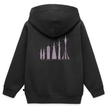 die 7 größten Gebäude der Welt - Kinder Premium Organic Zip Hoodie - Schwarz - Hinten - AI Model Kid Male (0cm)