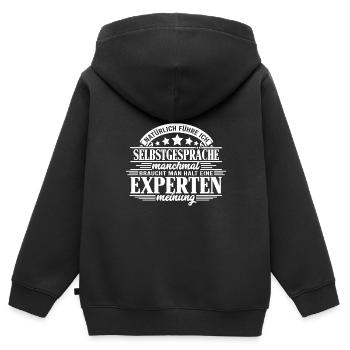 Selbstgespräche führen Kompetente Beratung - Kinder Premium Organic Zip Hoodie - Schwarz - Hinten - AI Model Kid Male (0cm)