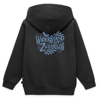 65. Geburtstag Widerstand ist zwecklos - Kinder Premium Organic Zip Hoodie - Schwarz - Hinten - AI Model Kid Male (0cm)