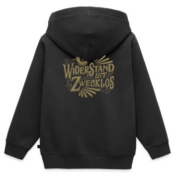65. Geburtstag Widerstand ist zwecklos - Kinder Premium Organic Zip Hoodie - Schwarz - Hinten - AI Model Kid Male (0cm)