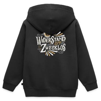 65. Geburtstag Widerstand ist zwecklos - Kinder Premium Organic Zip Hoodie - Schwarz - Hinten - AI Model Kid Male (0cm)