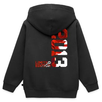 13. GEBURTSTAG 13 JAHRE LIMITED EDITION 2013 - Kinder Premium Organic Zip Hoodie - Schwarz - Hinten - AI Model Kid Male (0cm)