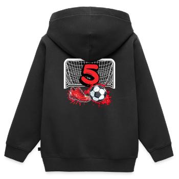 5. Geburtstag Fußball - Kinder Premium Organic Zip Hoodie - Schwarz - Hinten - AI Model Kid Male (0cm)