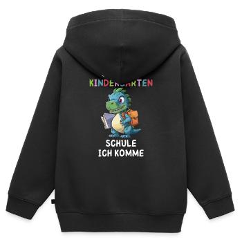 Goodbye Kindergarten Junge - Kinder Premium Organic Zip Hoodie - Schwarz - Hinten - AI Model Kid Male (0cm)