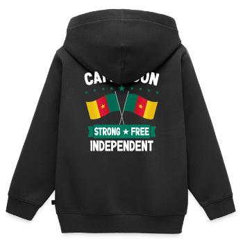 Kamerun - Kinder Premium Organic Zip Hoodie - Schwarz - Hinten - AI Model Kid Male (0cm)