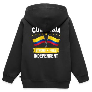Colombie - Sweat Premium à capuche zippé enfant bio - noir - Dos - AI Model Kid Male (0cm)
