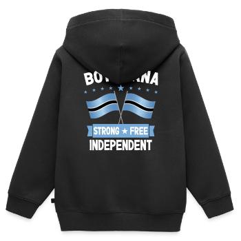 Botswana - Kinder Premium Organic Zip Hoodie - Schwarz - Hinten - AI Model Kid Male (0cm)