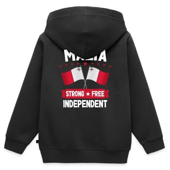 Malte - Sweat Premium à capuche zippé enfant bio - noir - Dos - AI Model Kid Male (0cm)